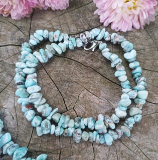 Larimar náhrdelník 45 cm