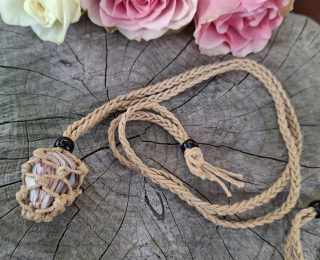 Bavlněná macramé šňůrka na minerál světle hnědá