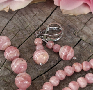 Rodochrozit náušnice