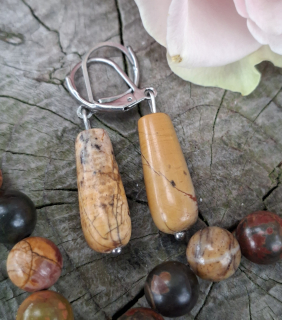 Jaspis picasso náušnice