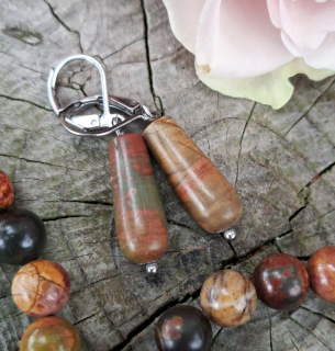 Jaspis picasso náušnice