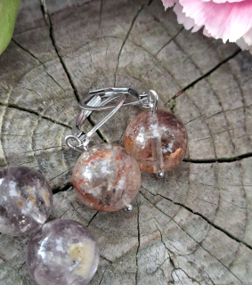 Ametyst fantom náušnice