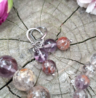 Ametyst fantom náušnice