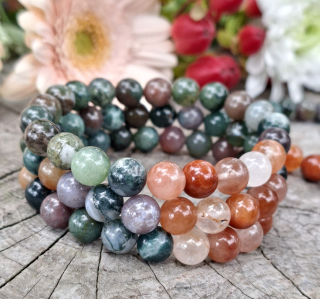 Červený fantom, mechový achát náramek