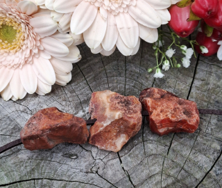 Karneol náhrdelník ze surových kamenů