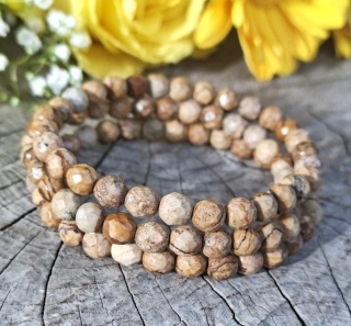 Jaspis obrázkový náramek  