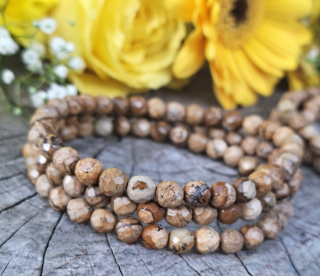 Jaspis obrázkový náramek pánský