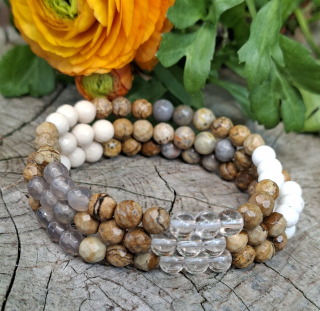 Jaspis obrázkový náramek pro základní čakru