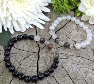 Párové náramky lodolit fantomový křišťál 