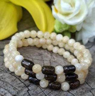 Kalcit náramek s bronzitem