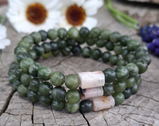 Chryzotil náramek s růžovým opálem