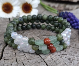 Chryzotil náramek s avanturínem a jaspisem