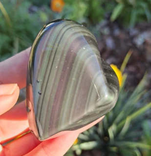 Obsidián duhový srdce 110g