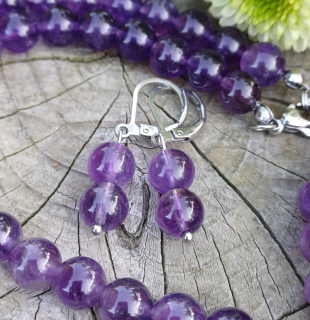 Ametyst náušnice 