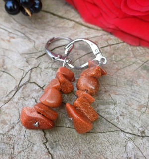 Avanturín zlatý náušnice