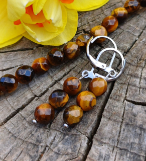 Tygří oko náušnice