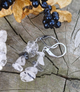 Křišťál s turmalínem náušnice