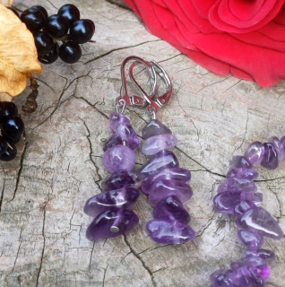 Ametyst náušnice