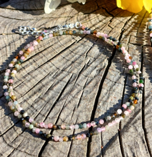 Melounový turmalín jemný náhrdelník