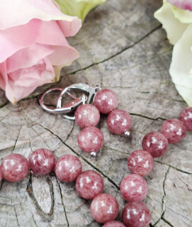 Jahodový křemen náušnice