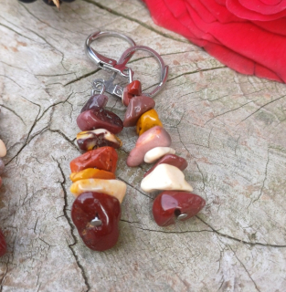 Jaspis mookait náušnice