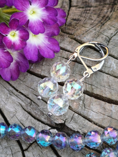 Aqua aura andělská náušnice