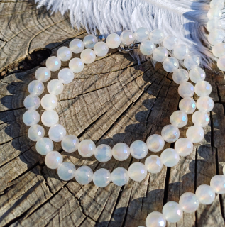 Achát aura andělská náhrdelník