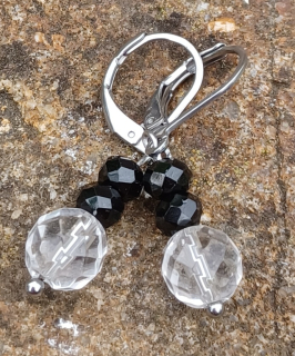 Spinel s křišťálem náušnice